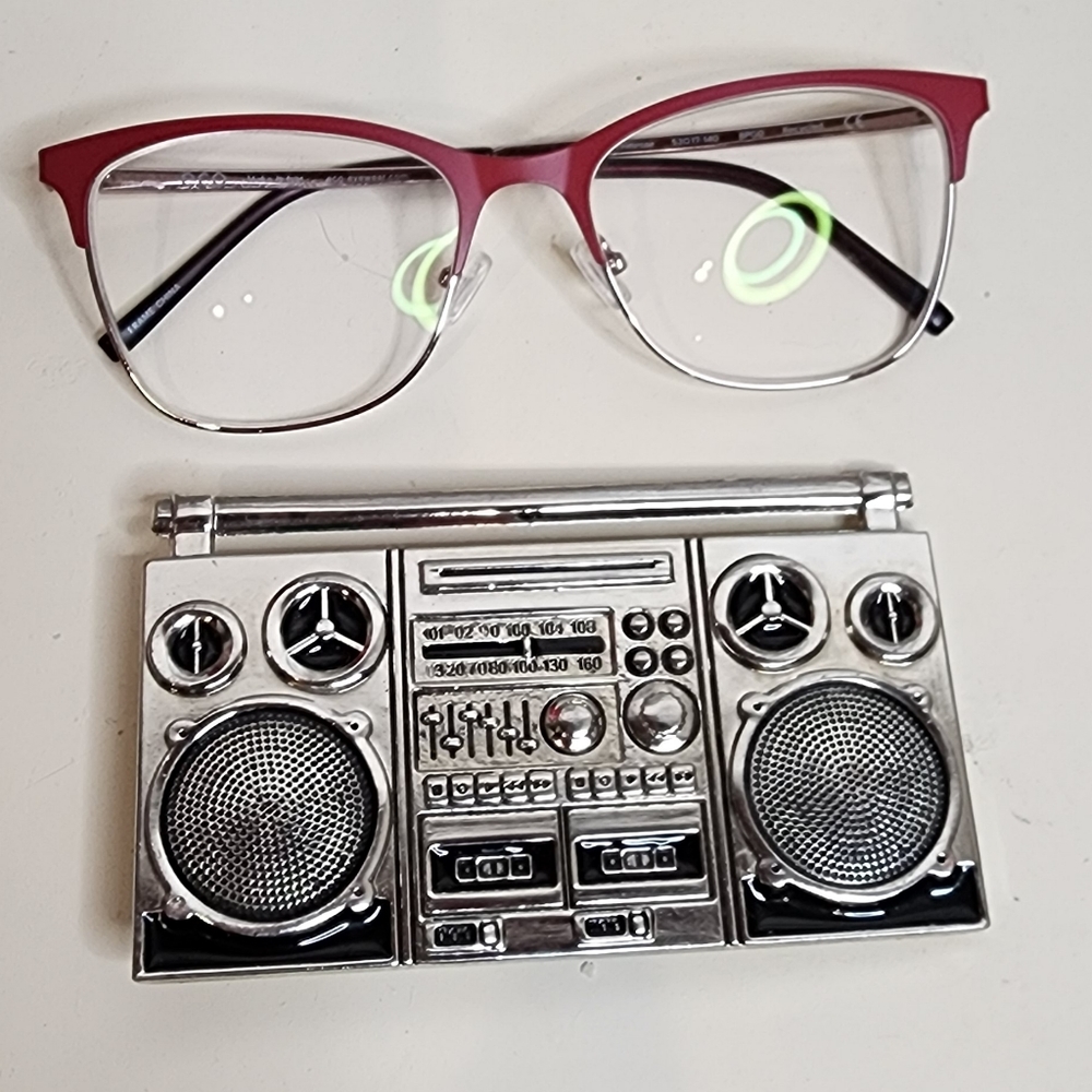 Novelty boombox beltbuckle (silver)